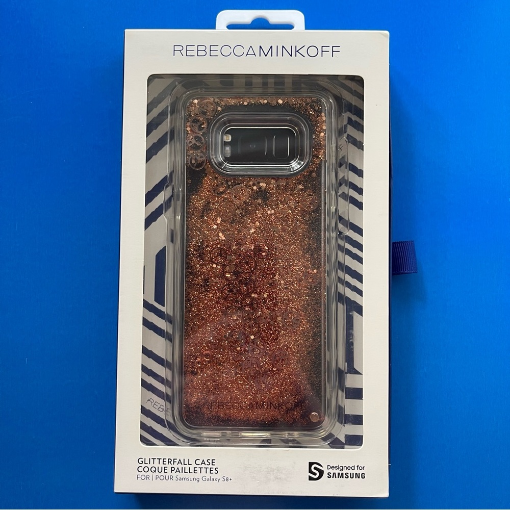 Galaxy S8+  Rebecca Minkoff Glitter Case (PEACE SIGNS)